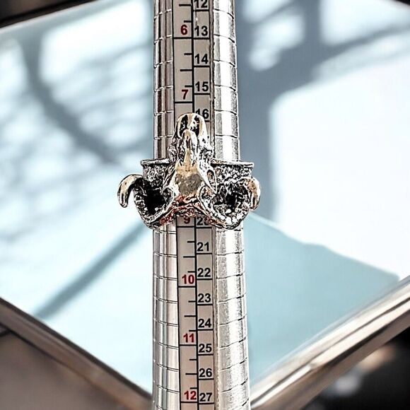 NIB Silver Ram Skull ring, Goat Skull ring, Buffalo Skull, Sheep Skull ring, Vin - Picture 9 of 9